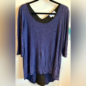 Joseph Ribkoff Women's Navy Blue Top with Black Accents